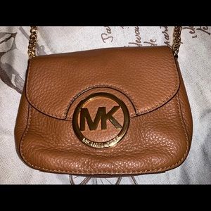 Michael Kors Crossbody Purse Brown Pebble Leather